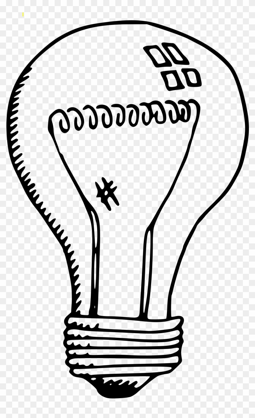 Light Bulb Clipart Drawn - Led Light Bulb Clip Art Black And White #46872