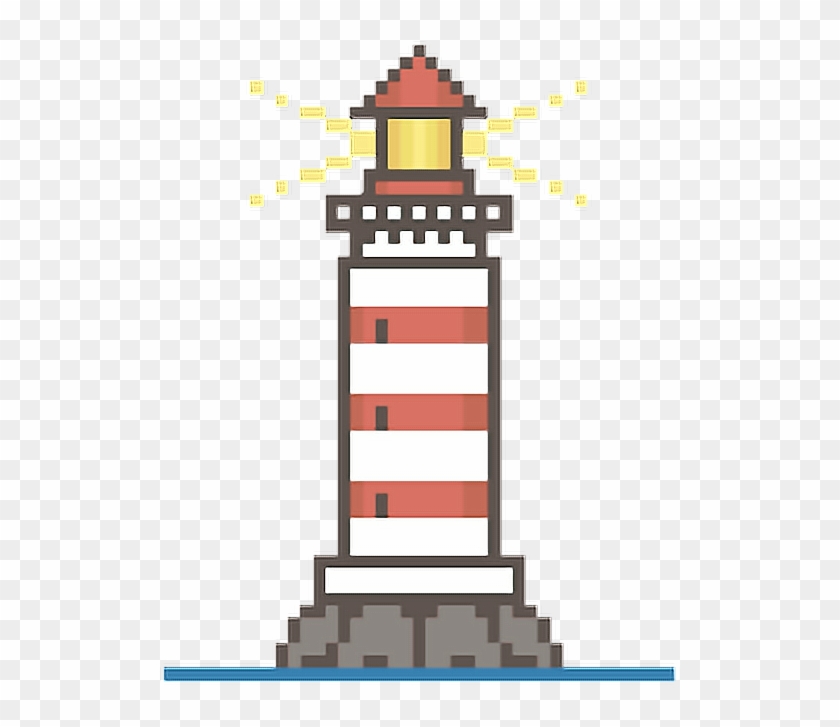Pixelart Pixel Lighthouse Pixels 8bit Light Cute Sea - Vector Graphics #46932
