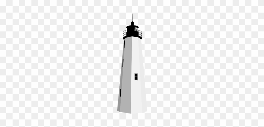 Black And White Vector Clip Art Of A Lighthouse - Clip Art #46935