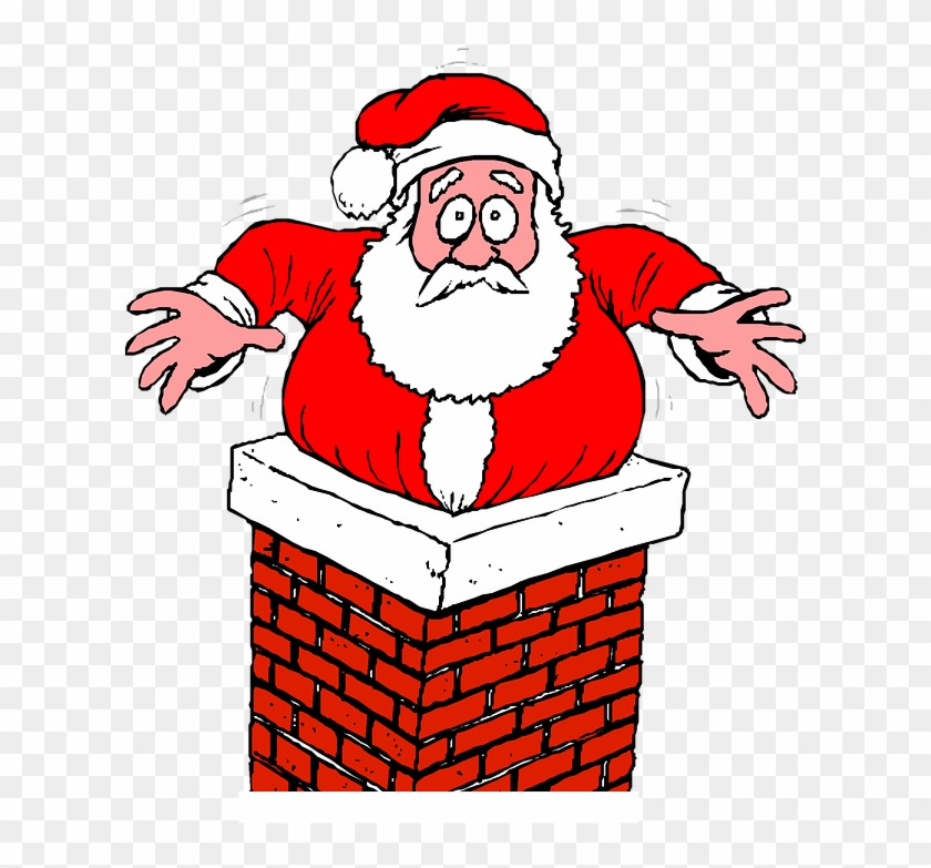 Santa Chimney Stuck Christmas Holiday Present - Santa Stuck In A Chimney #46954