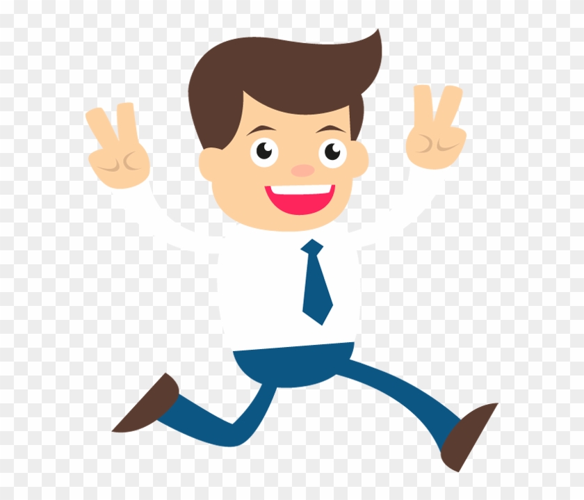 Happy Businessman Hands Raised Up - Happy Business Man Clip Art Png #46978