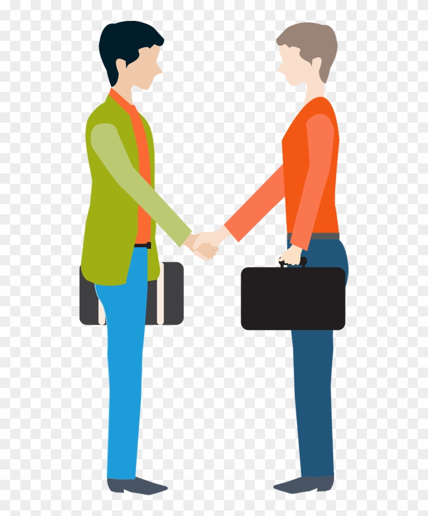 Two Cartoon Businessmen Shaking Hands - Business Shaking Hands Cartoon #47064