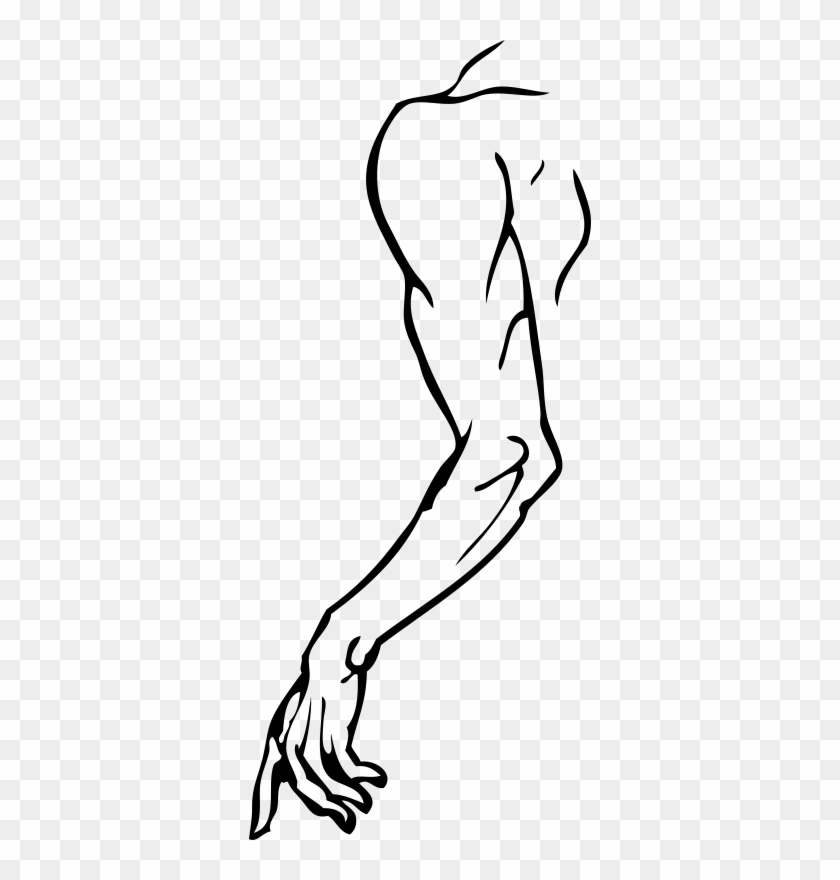 Free Vector Left Arm Clip Art - Arm Black And White - Full Size PNG