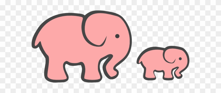 Pink Baby Elephant Clip Art 9 Png - Elephant And Baby Elephant Clipart #47255