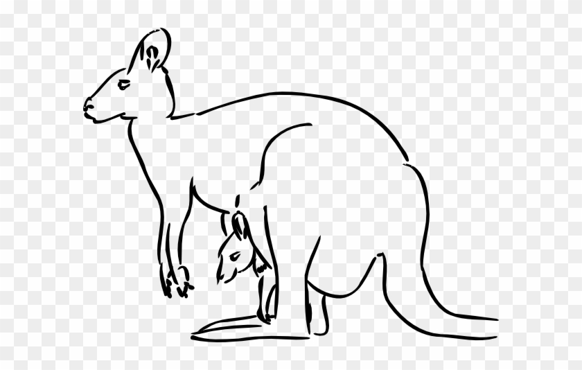 Free Clip Art Vector Design Of Kangaroo Svg Has Been - Kangaroo Black And White Clipart #47405