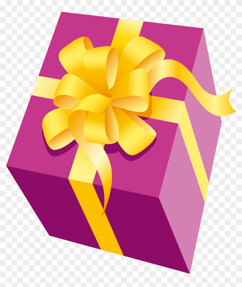 Gift Clipart Yellow - Pink And Yellow Present #47429