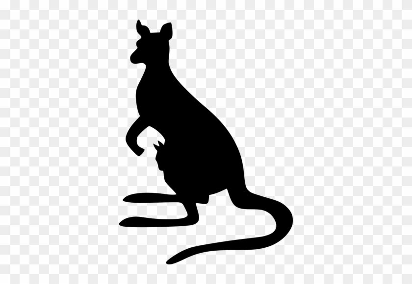 Kangaroo Silhouette Image Public Domain Vectors - Silhouette Kangaroo #47431