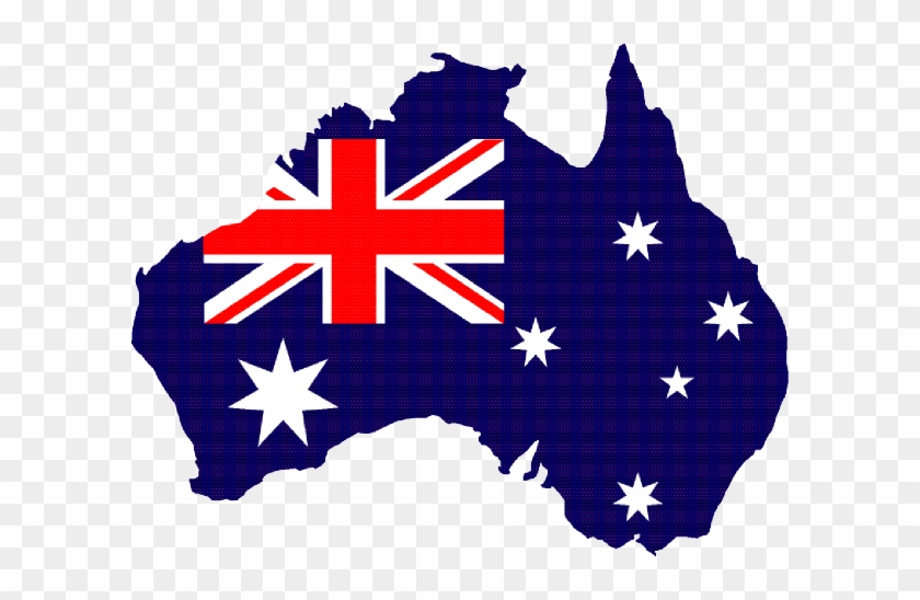 Australia Clip Art - Map Of Australia With Flag Inside #47561