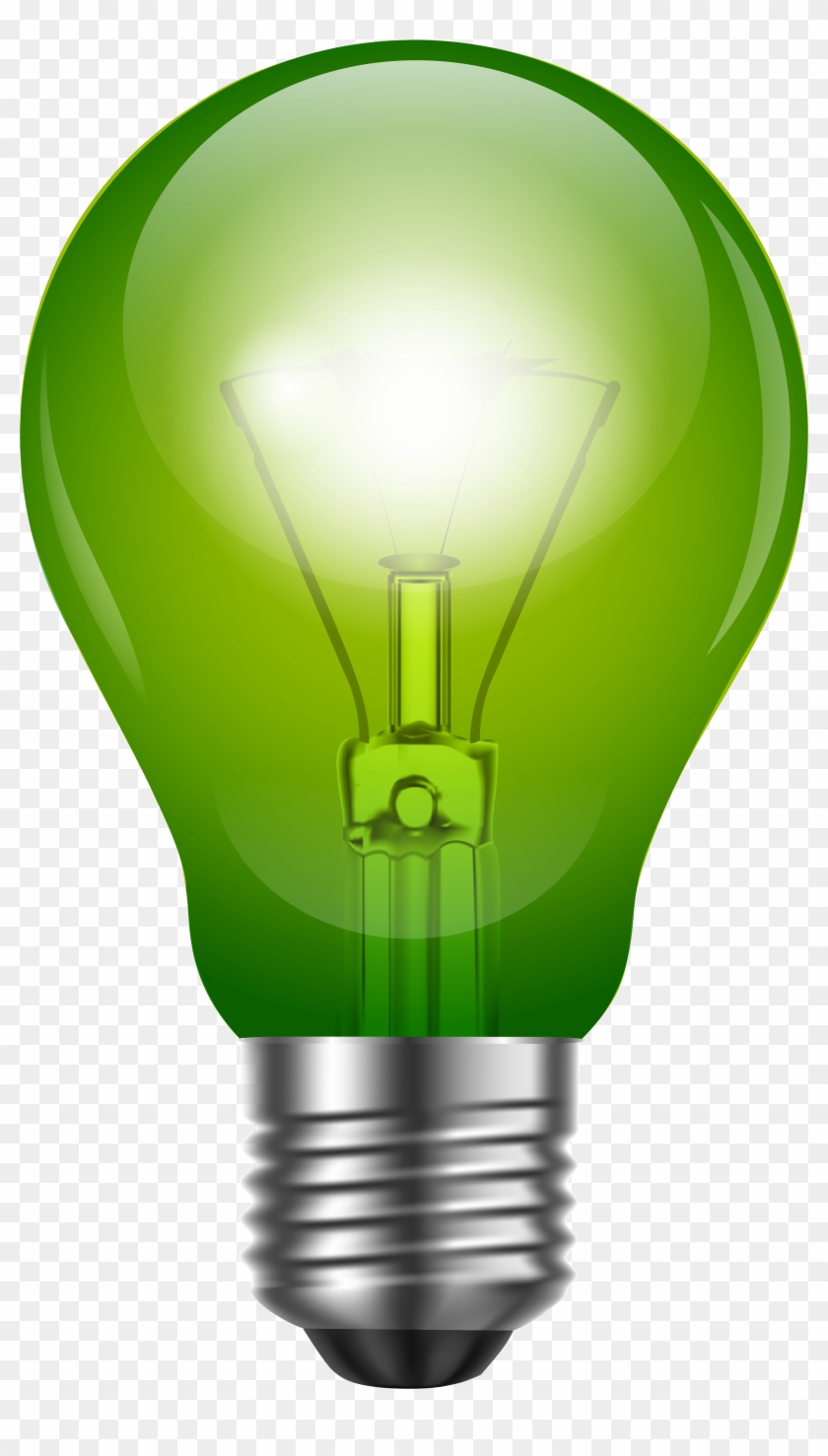 Green Light Bulb Png Clip Art - Green Light Bulb Png #47805