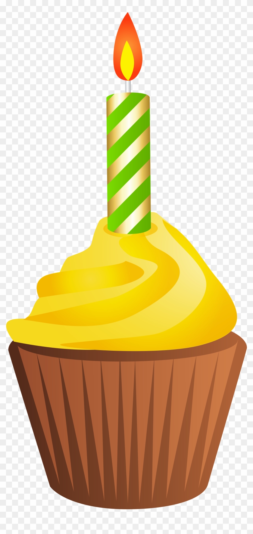 Birthday Muffin With Candle Png Clip Art Imageu200b - Png Format Birthday Candle Png #47881