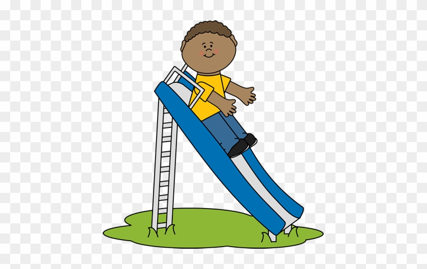 Boy On A Slide Clip Art - Slide Clipart #48086