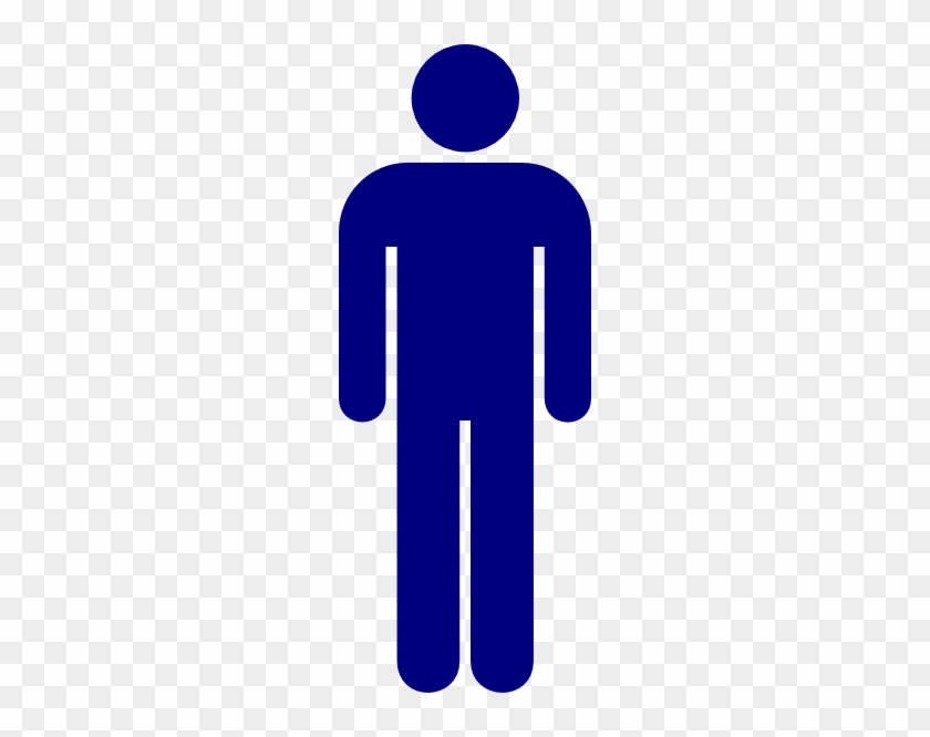 Person - Clipart - Outline - Blue Boys Bathroom Sign #48105