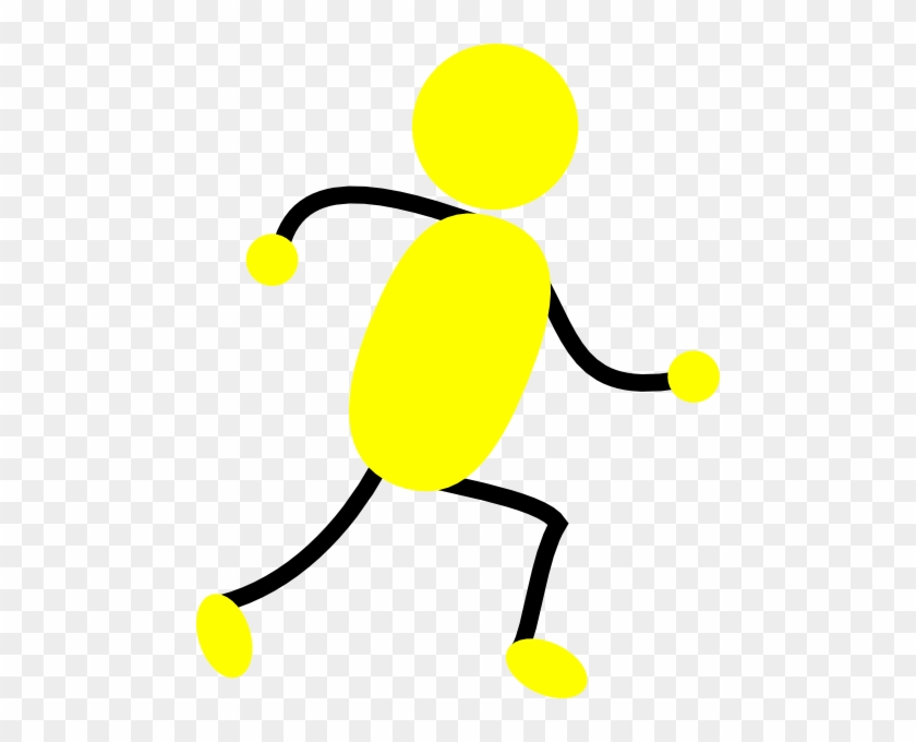 Yellow Man Running Clip Art - Stick People Clip Art Yellow #48129