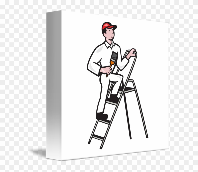 Under Ladder Cliparts Clip Art On - Clipart Mann Auf Leiter #48157