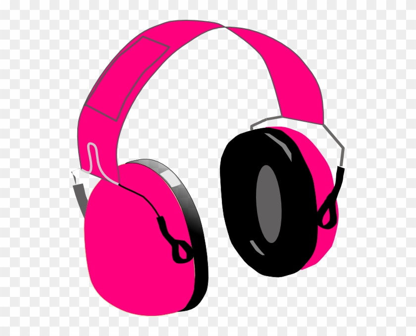 Clip Art Graphic - Pink Headphones Clip Art #48175