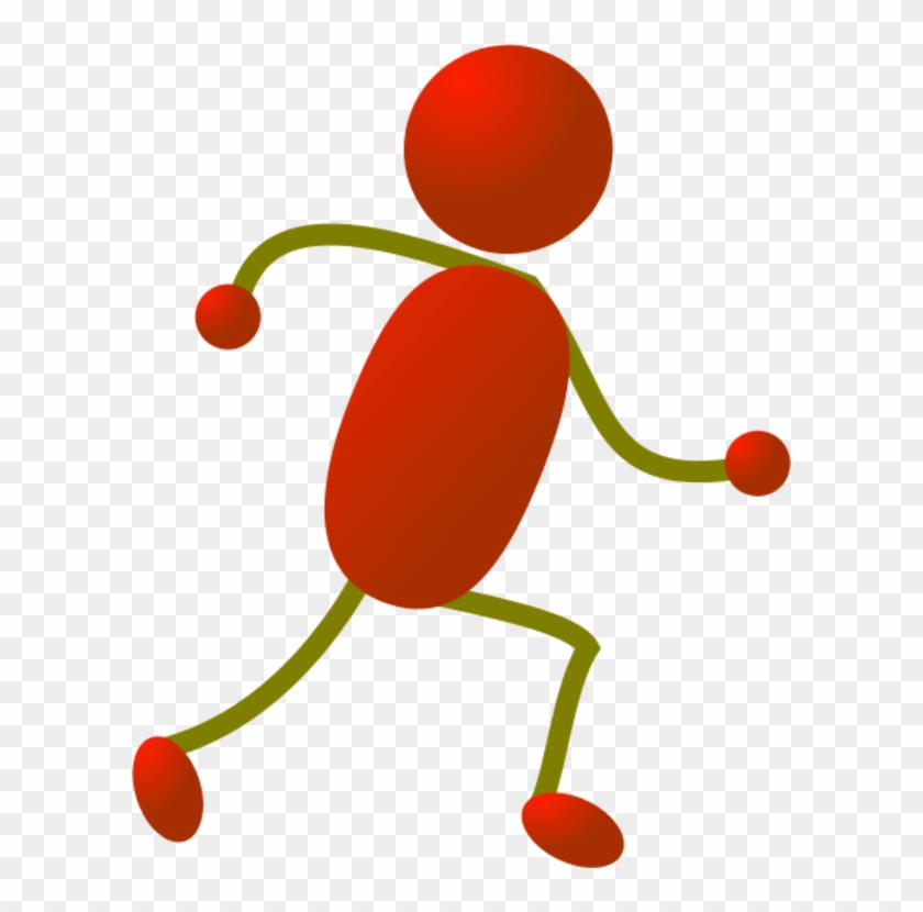 Stick Figure Running Clipart - Red Stickman Transparent Background #48239