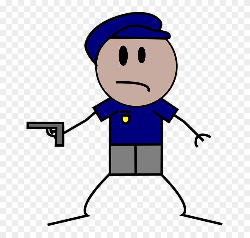 Cop, Pistol, Gun, People, Police - Police Stick Figure #48357