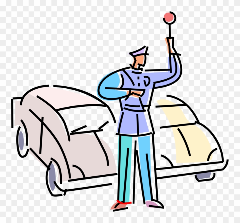 Vector Illustration Of Law Enforcement Traffic Cop - Vector Illustration Of Law Enforcement Traffic Cop #48501