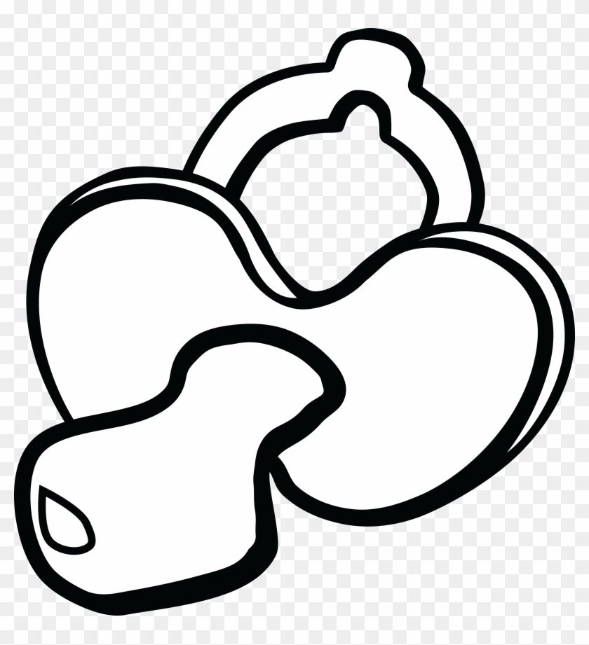 Free Clipart Of A Baby Pacifier - Baby Pacifier Clipart Black And White #48826