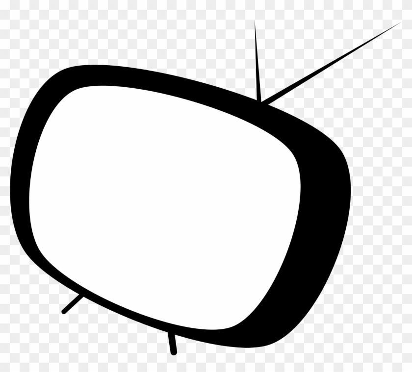 Television Tv Clipart Clip Art Of Tv 2 Clipartwork - Tv Cartoon Black And White #48974