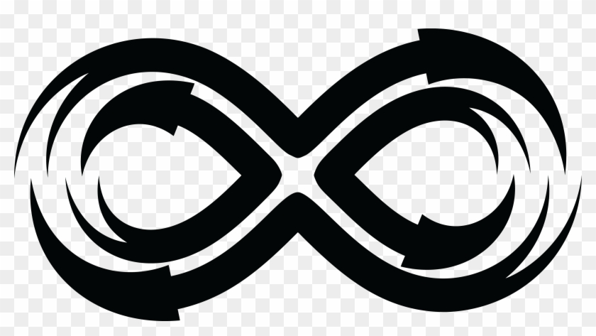 Free Clipart Of A Black And White Arrow Infinity Symbol - Black And White Infinity #48981