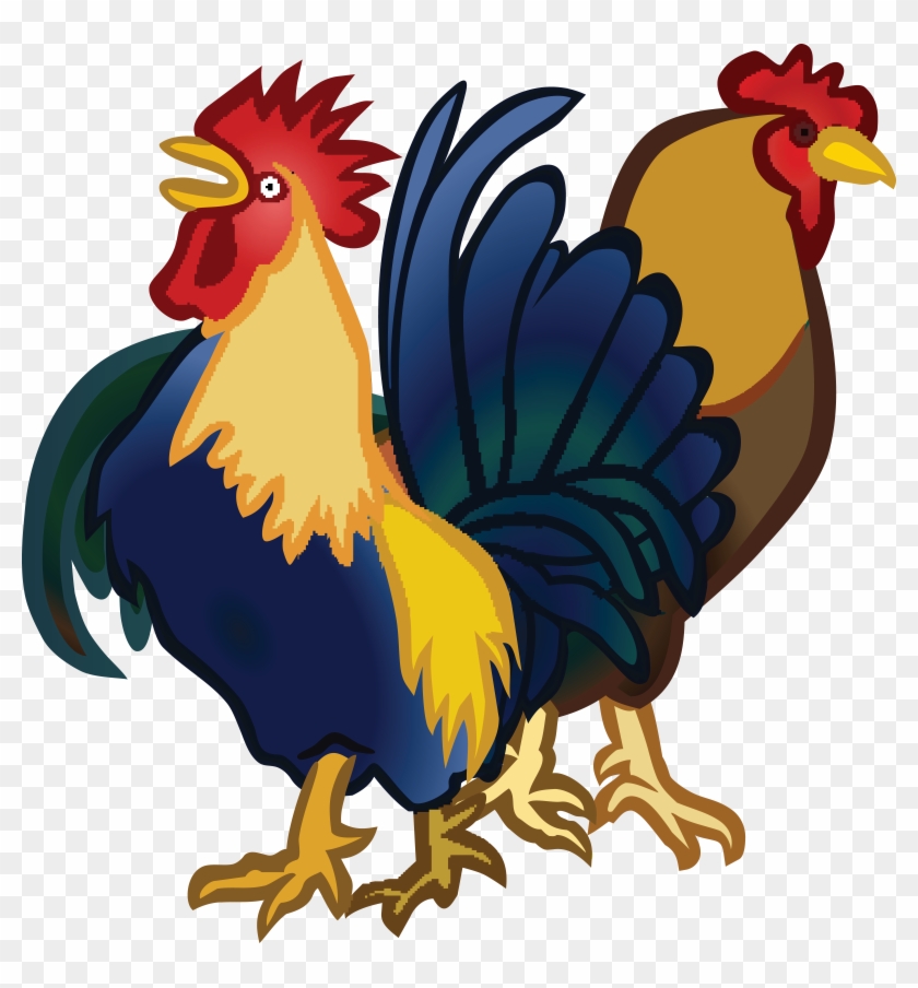 Free Clipart Of A Rooster And Hen - Free Clipart Of A Rooster And Hen #49366