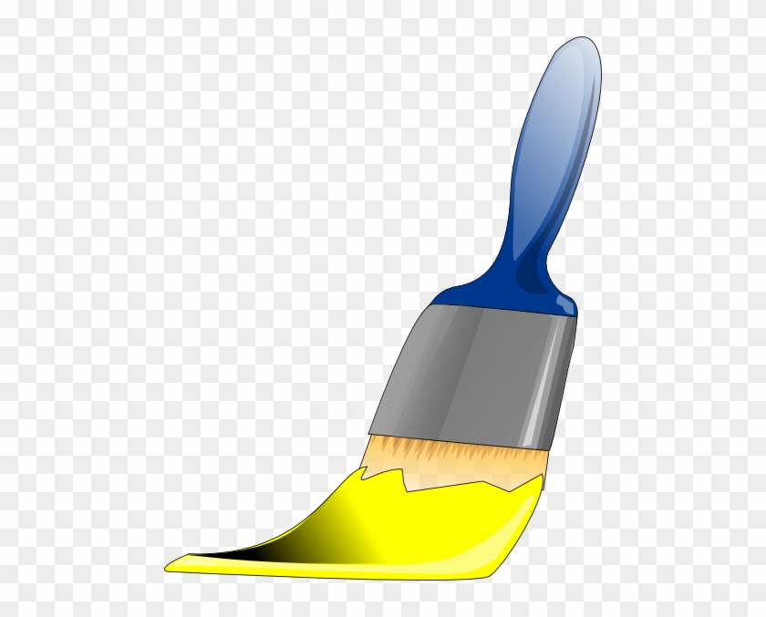 Paintbrush Yellow Clip Art At Clker - Paintbrush With Yellow Paint Clipart #49372