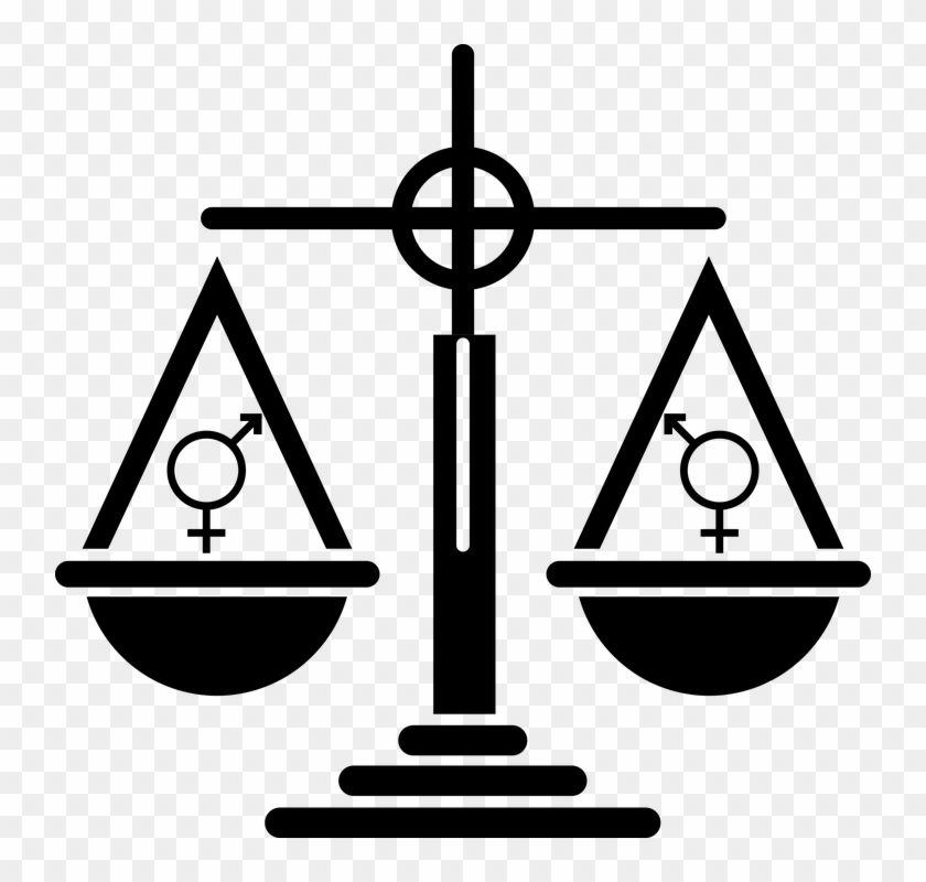 Balance Court Equality Female Feminine Gender - Scales Of Justice Clip Art #49385