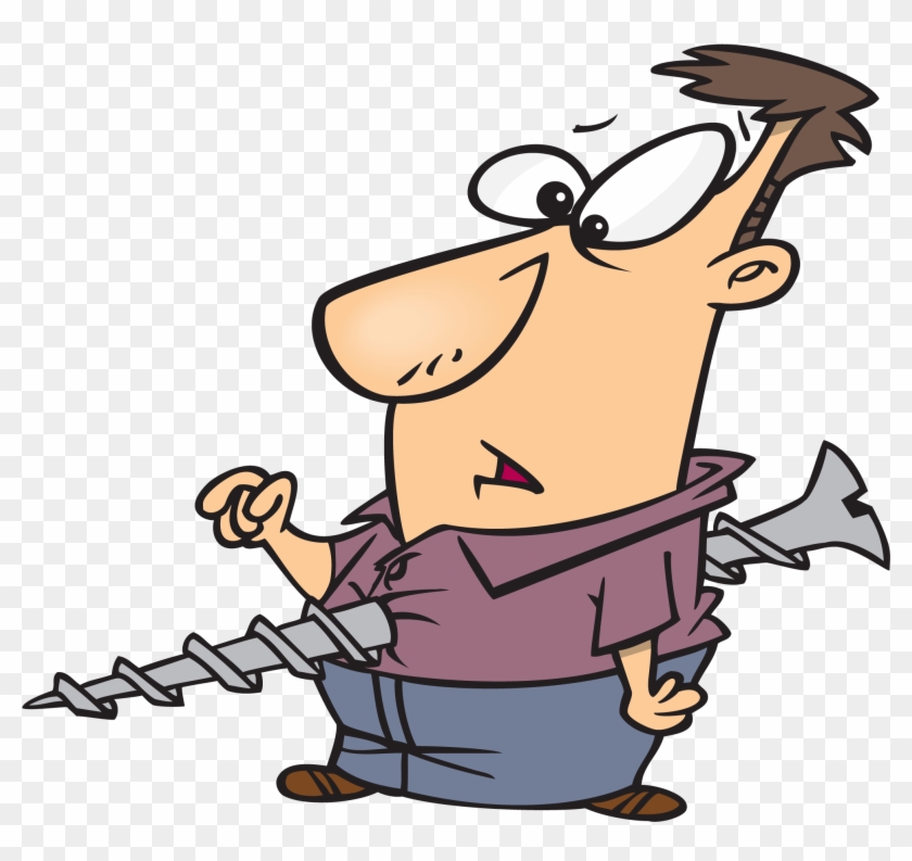 Who Rules Michigan - Man With Screw Cartoon - Free Transparent PNG Clipart  Images Download