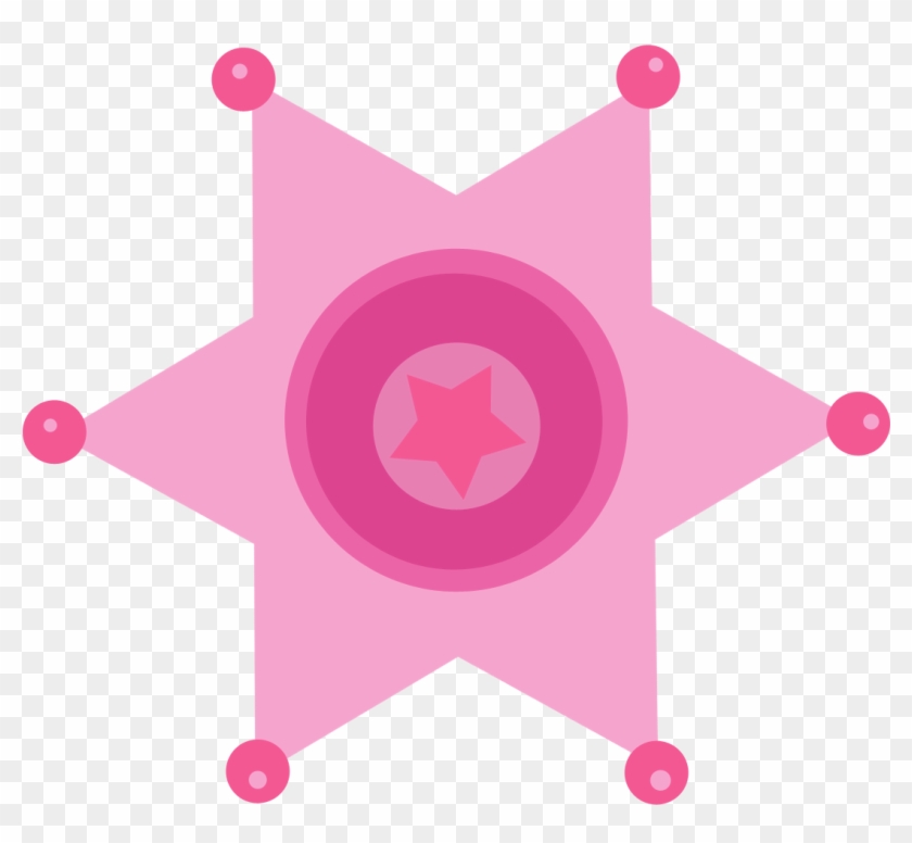 Pink Sheriff Badge With Star Cowgirl Clipart Pinterest - Estrella De Sheriff Rosa #49472