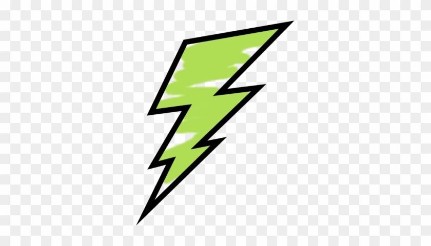 Green Painted Lightning Bolt - Paint A Lightning Bolt #49496
