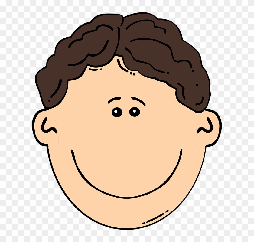 Brown - Hair - Clipart - Cartoon Boy Face #49526
