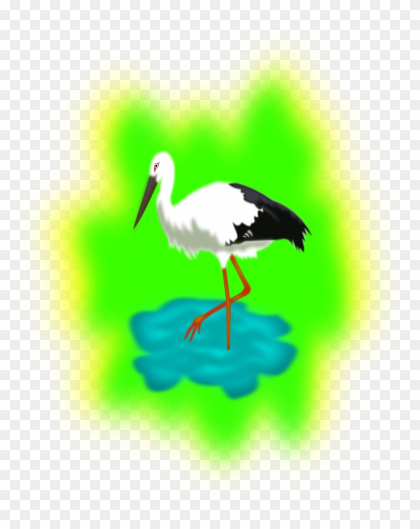 Big Image - Stork In Water Clipart #49555