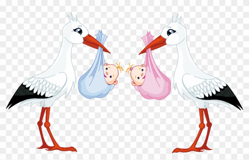 White Stork Infant Clip Art - Stork Carrying Baby #49647