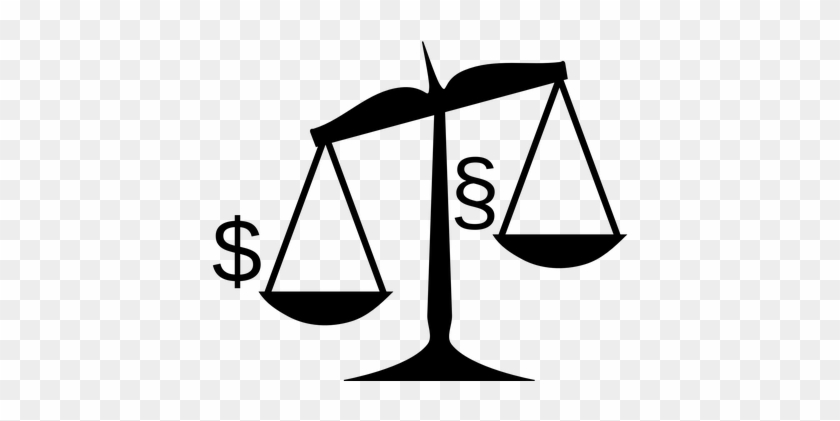 Dollar Justice Law Measurement Balance Mon - Scales Of Justice Clip Art #49700