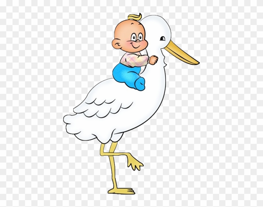 stork carrying baby boy