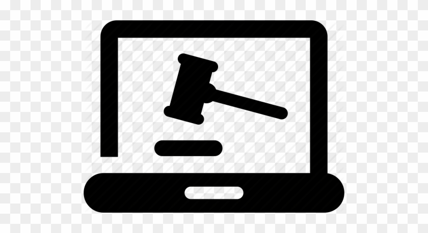 Auction, Computer, Gavel, Judgement, Law, Legal, Online - Online Law Icon #49843