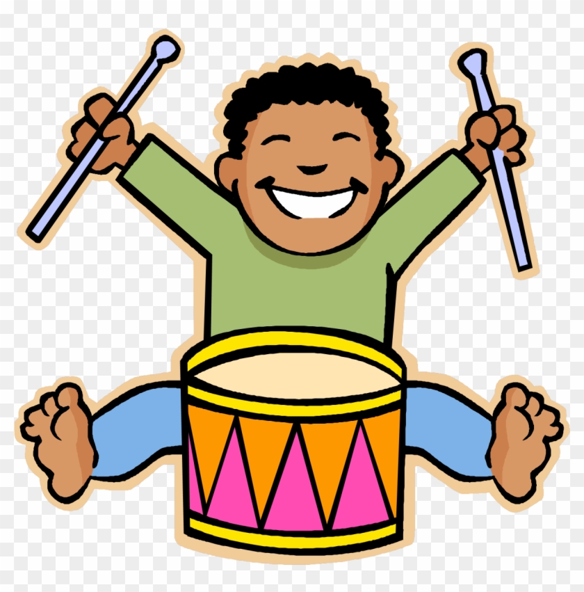 Clip Art Info - Cartoon Boy Playing Drums #49871