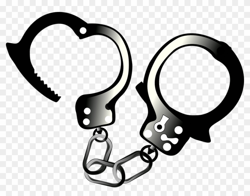 Handcuffs Cuffs Arrest Law Security Prisoner Jail - Open Handcuffs Clipart #50078