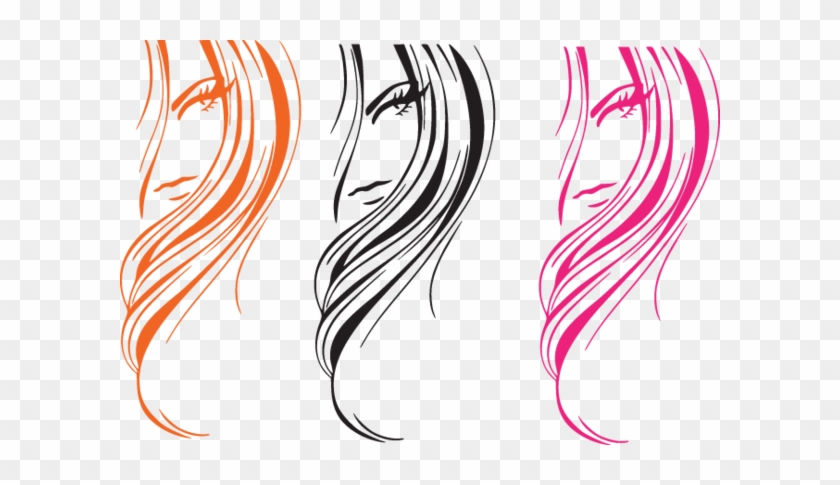 Vector Eps Clipart, Stylized Woman's Hair Copyright - Beauty Salon Decor Woman Face Sticker Vinyl Wall Art, #50386