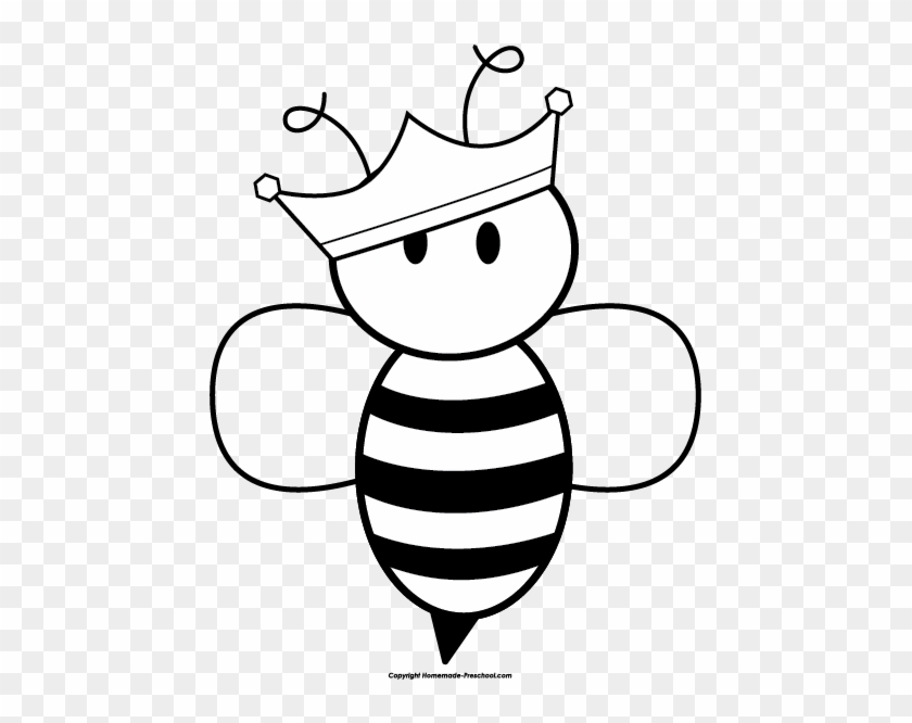 Queen - Bee - Clipart - Black - And - White - Queen Bee Drawing Easy #50394