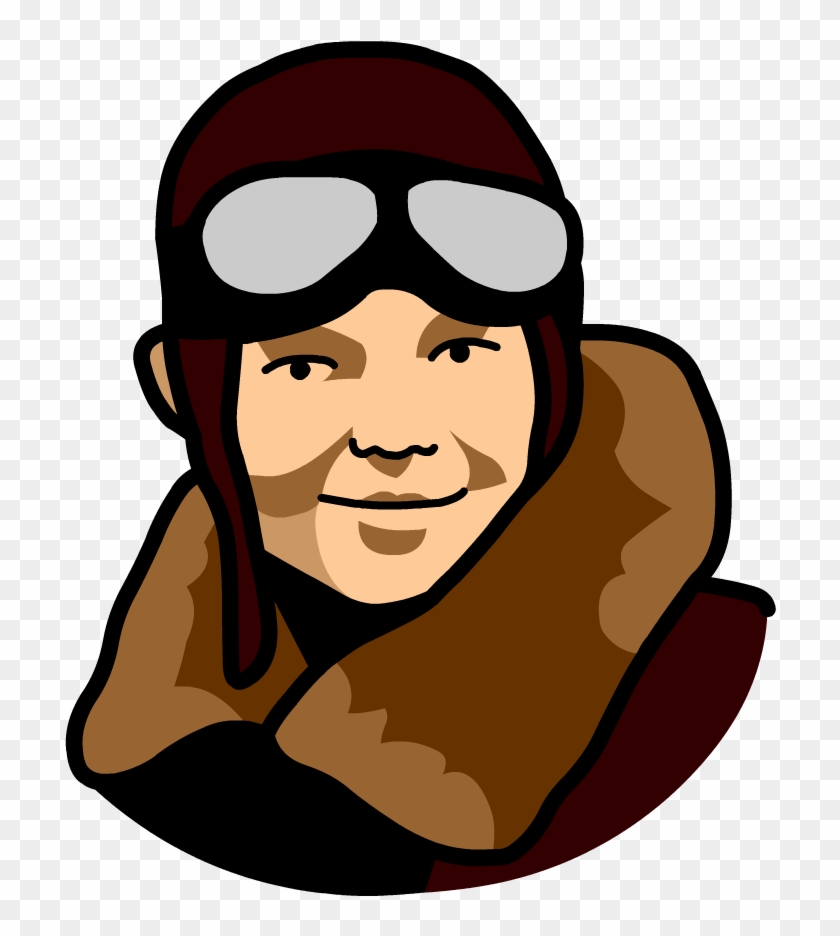 Flight Adventure&flight School - Amelia Earhart Cartoon Drawing #50611