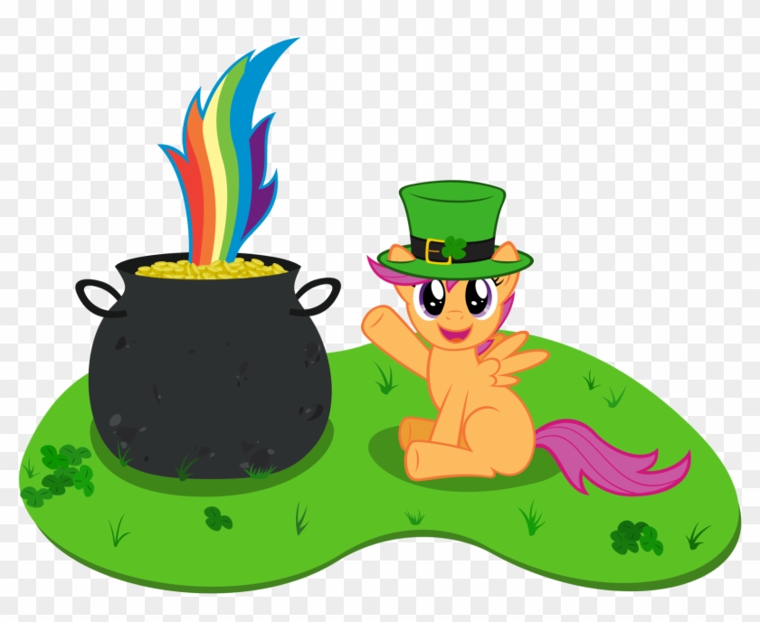 Rainbow With Pot Of Gold At End Clipart - Pot Of Gold End Rainbow #50709