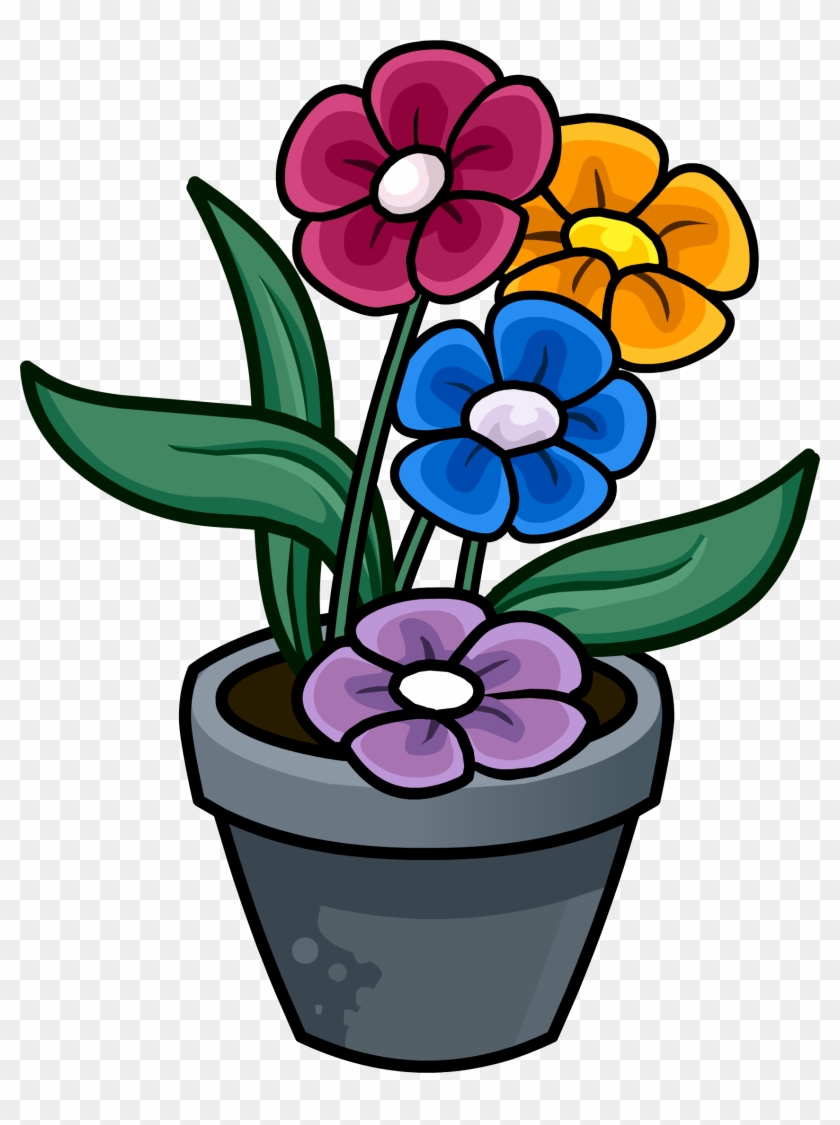 Flower Pot - Png - Flower Pot Drawing In Colour #50918