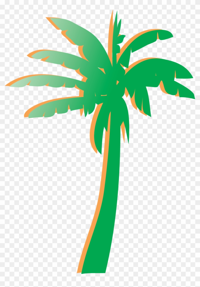 Orange And Green Palm Tree Used To Identify Green Lodges - Palm Png #50925