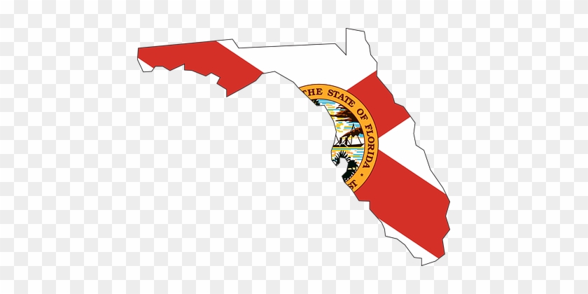 Map Of Florida - Florida State Outline With Flag #50983