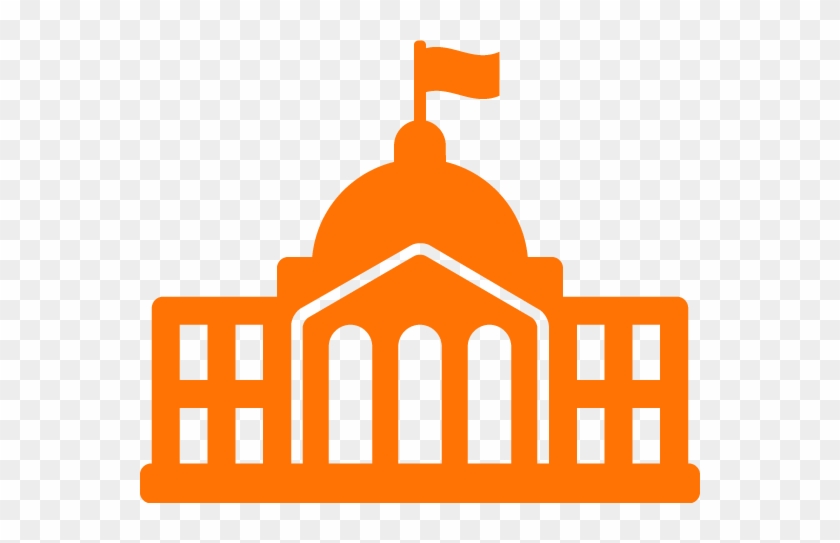 Government Images Clip Art Orange Building Flag - Government Building Clipart #51237
