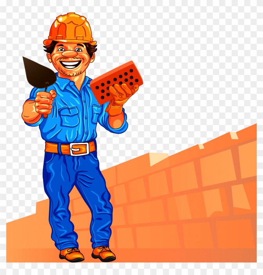 Bricklayer Masonry Clip Art - Bricklayer Masonry Clip Art #51327