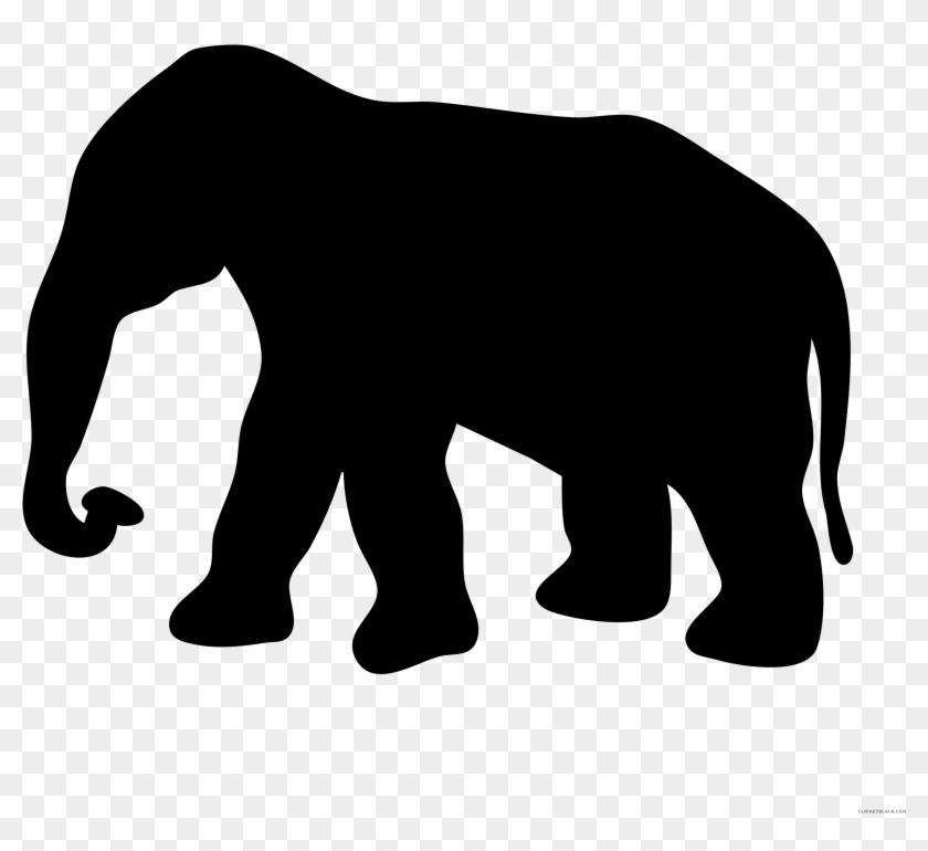 Elephant Silhouette Animal Free Black White Clipart - Elephant Silhouette #51496