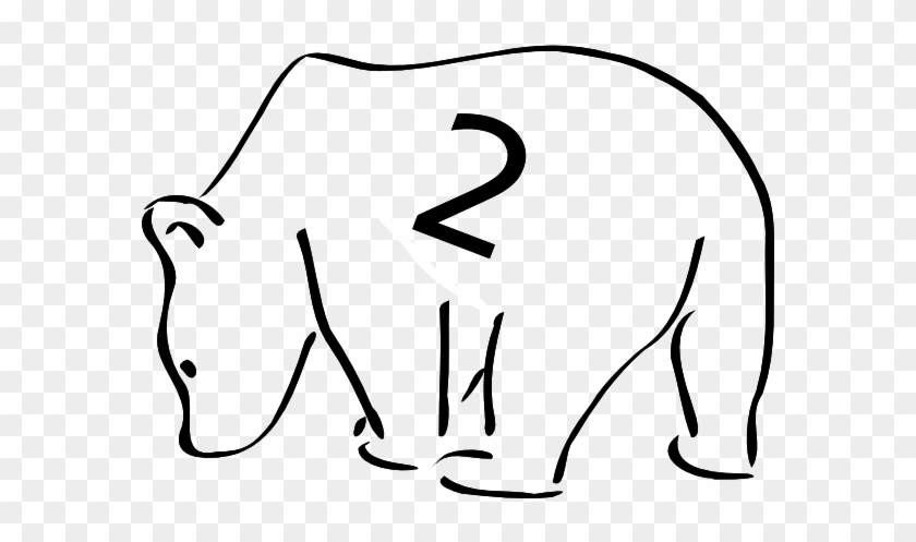 Polar Bear Clip Art Free - Black And White Outline Of A Bear #51531